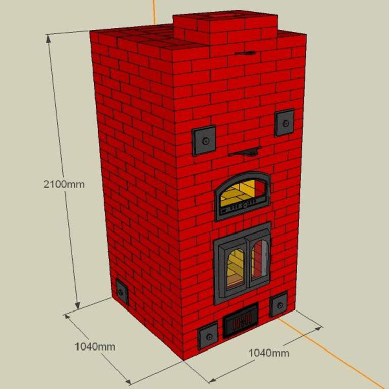 Каминопечи из кирпича проекты