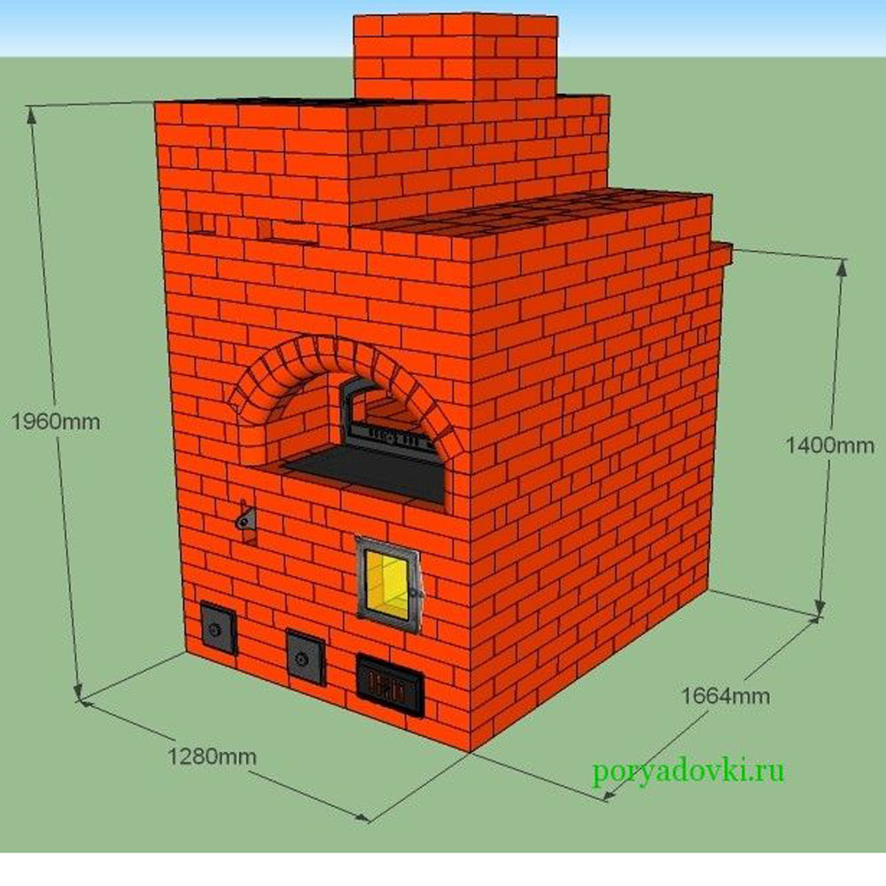 Печь №7 с хлебной камерой и открытым камином — Сделай.ру